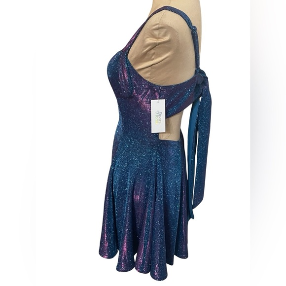 Dear Moon Square Neck Mini Sherri Shine Dress NWT Size 9 - Picture 4 of 9